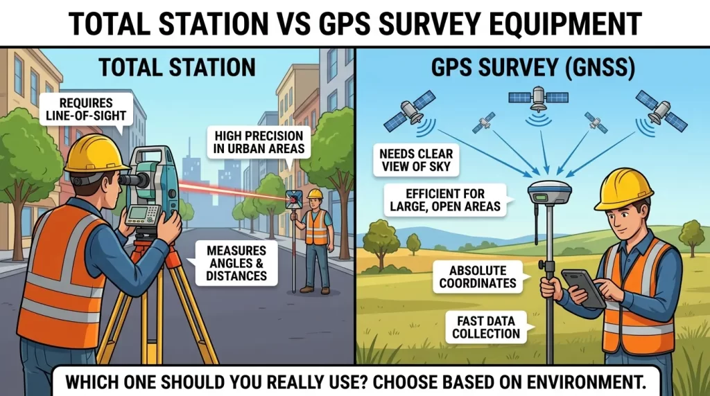 total station vs. GPS equipment